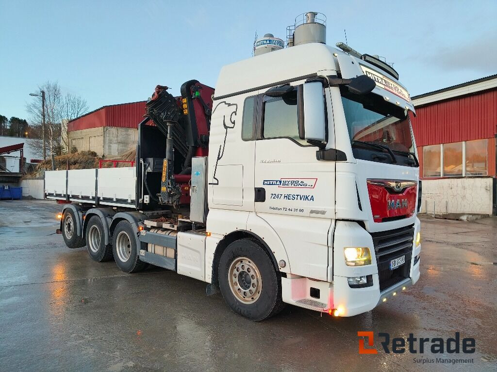 Krokbil MAN TGX 35.580, + kranflak m/ Palfinger 18502SH - Dropside/ Flatbed truck, Crane truck: picture 2 Krokbil MAN TGX 35.580, + kranflak m/ Palfinger 18502SH - Dropside/ Flatbed truck, Crane truck: picture 2