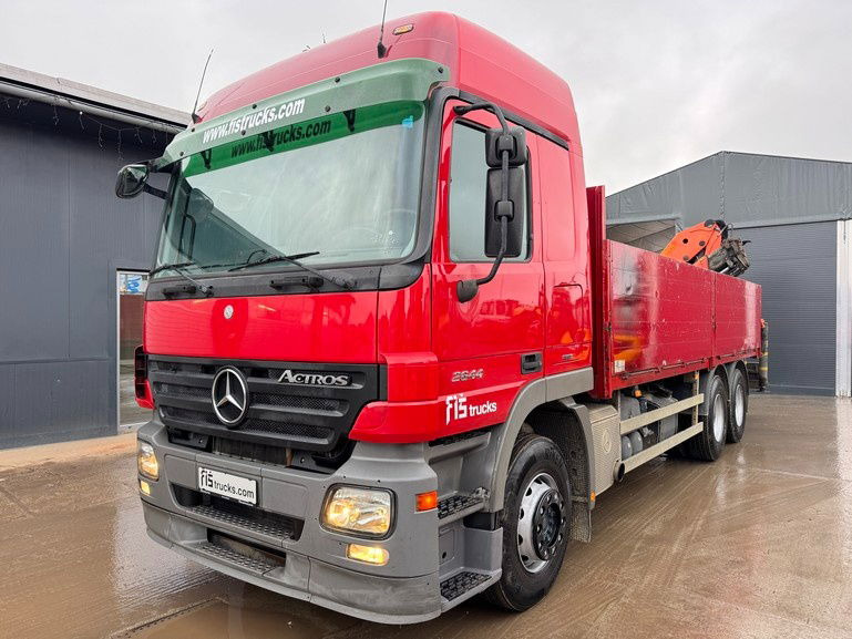 Mercedes-Benz Actros 2644 L 6X4 stake body - Palfinger crane PK18500 - Dropside/ Flatbed truck: picture 1 Mercedes-Benz Actros 2644 L 6X4 stake body - Palfinger crane PK18500 - Dropside/ Flatbed truck: picture 1