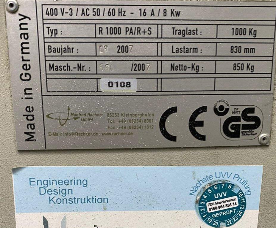 Pile turner with vibration and ventilation Rachner PT 1000 PA+RS - Printing machinery: picture 3 Pile turner with vibration and ventilation Rachner PT 1000 PA+RS - Printing machinery: picture 3