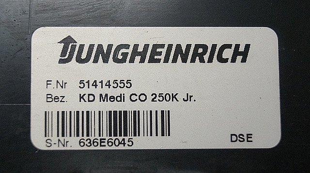 Jungheinrich 51414555 | Display KD MEDI CO 250K Jr DSE for EKS110z 2016 sn. 632E - Dashboard for Material handling equipment: picture 3 Jungheinrich 51414555 | Display KD MEDI CO 250K Jr DSE for EKS110z 2016 sn. 632E - Dashboard for Material handling equipment: picture 3
