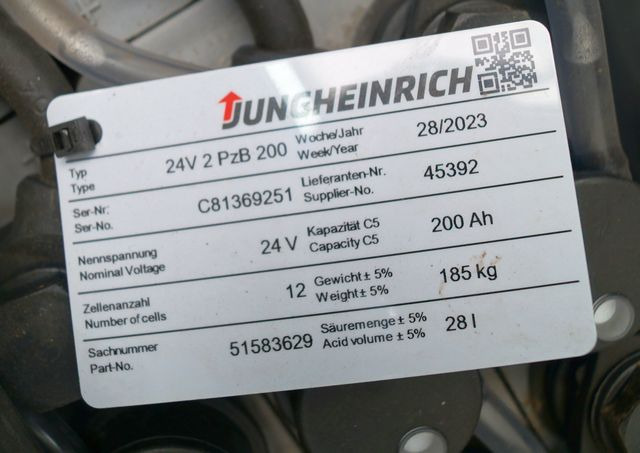 Jungheinrich unknown | Battery 24 2PZB200 year 2023 weight 185 kg sn. C81368251  - Battery for Material handling equipment: picture 4 Jungheinrich unknown | Battery 24 2PZB200 year 2023 weight 185 kg sn. C81368251  - Battery for Material handling equipment: picture 4