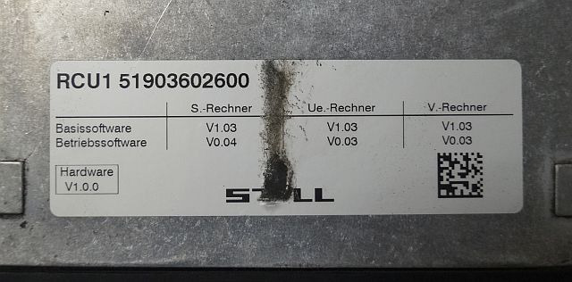 Still 51903602600 | Controller RCU1 base sw V1,03 operating sw V0,04 V0,03 hardw - ECU for Material handling equipment: picture 3 Still 51903602600 | Controller RCU1 base sw V1,03 operating sw V0,04 V0,03 hardw - ECU for Material handling equipment: picture 3