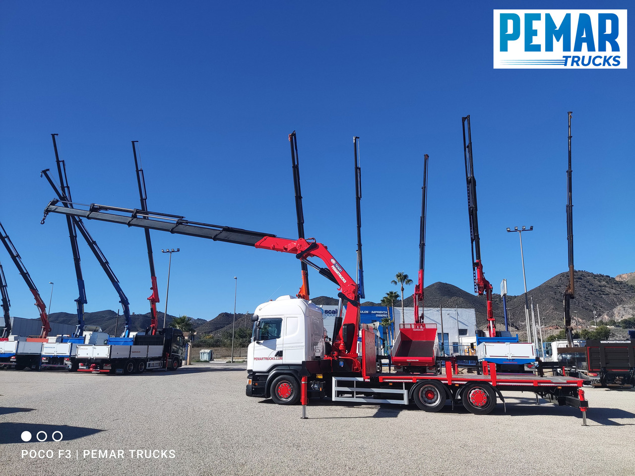 Crane truck SCANIA R 450 6X2 GRUA HMF 5020 K-5 CJA FIJA - BDF - PLATAFORMA EURO 6: picture 7