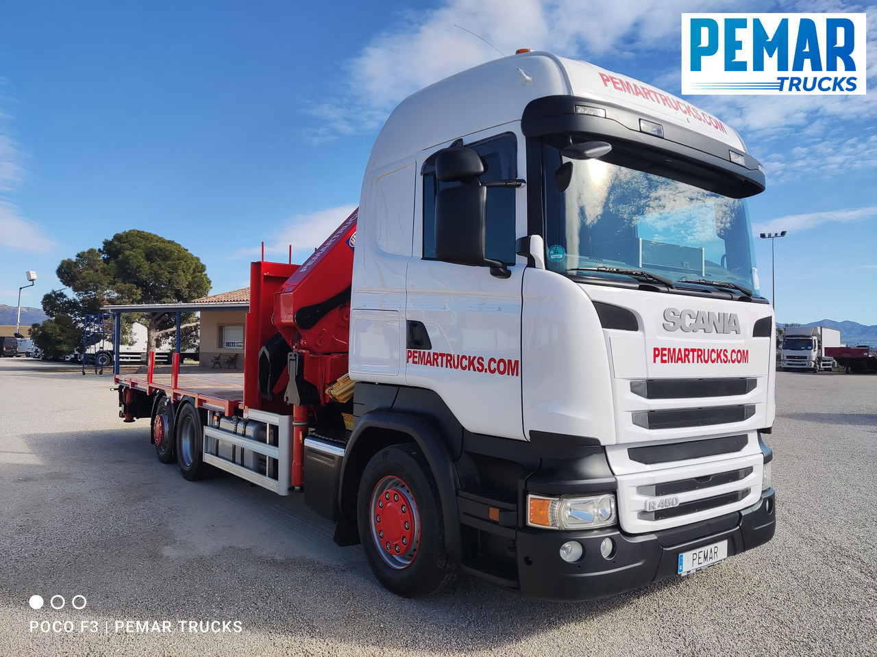 Crane truck SCANIA R 450 6X2 GRUA HMF 5020 K-5 CJA FIJA - BDF - PLATAFORMA EURO 6: picture 14