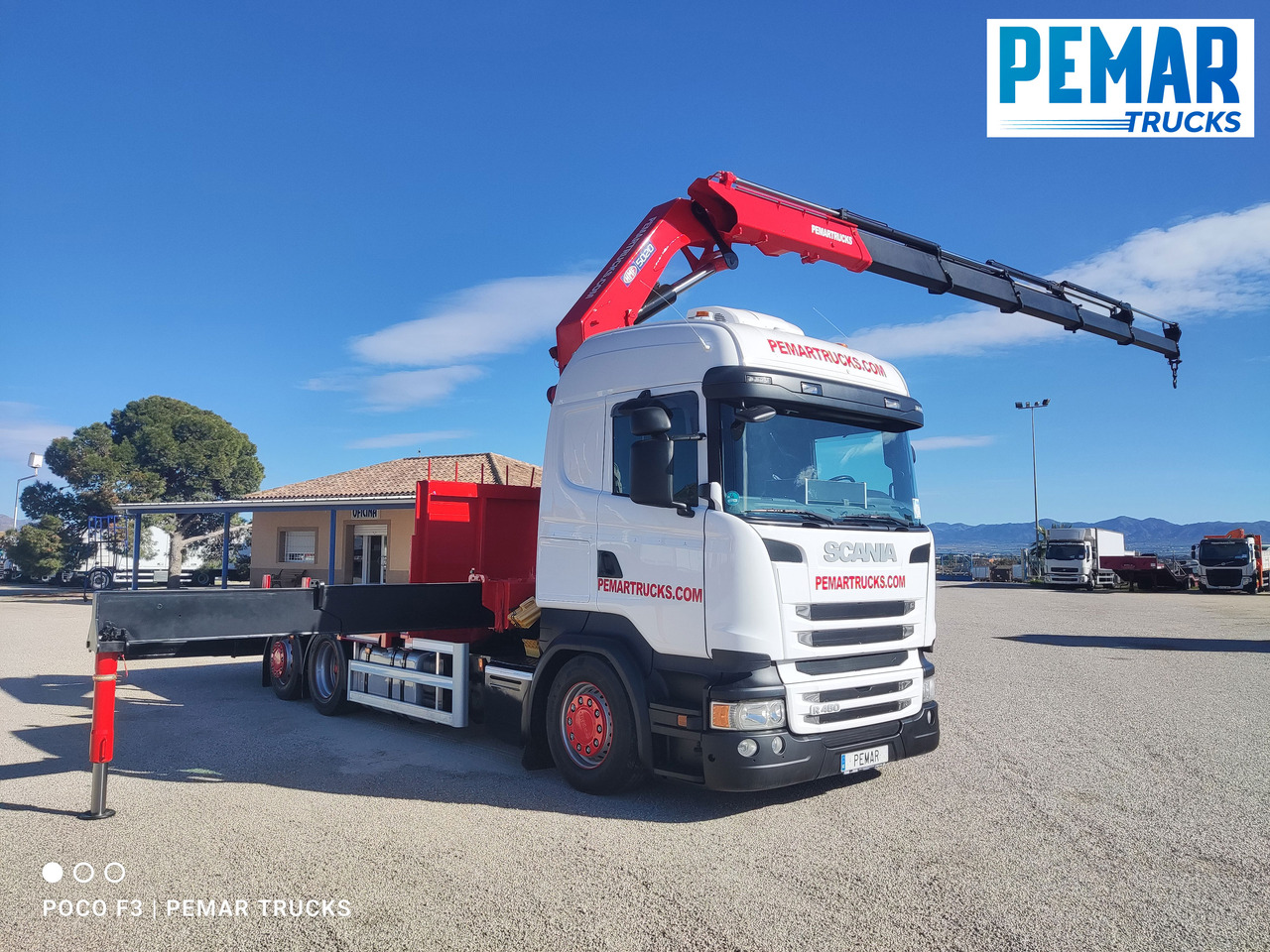 Crane truck SCANIA R 450 6X2 GRUA HMF 5020 K-5 CJA FIJA - BDF - PLATAFORMA EURO 6: picture 8
