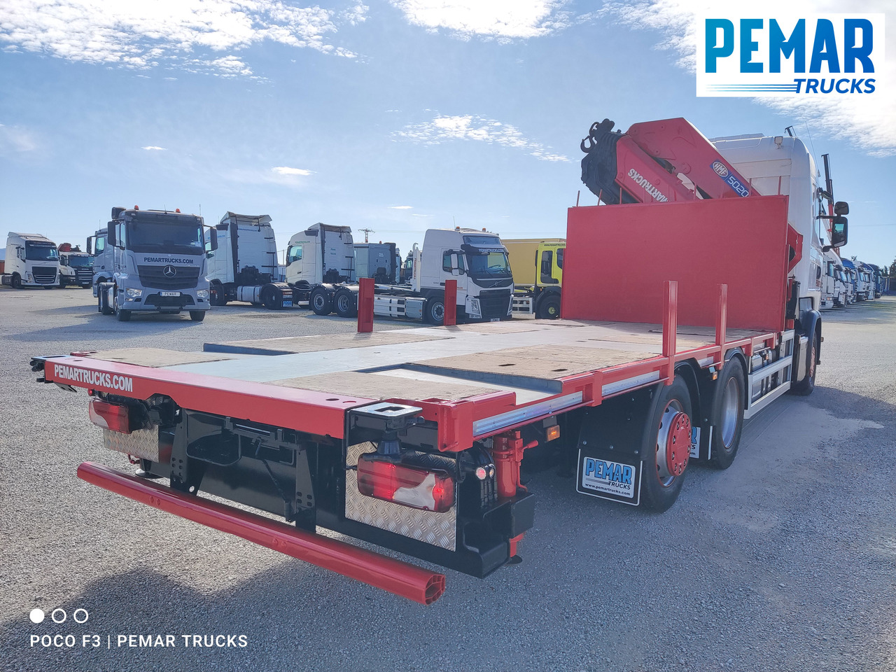 Crane truck SCANIA R 450 6X2 GRUA HMF 5020 K-5 CJA FIJA - BDF - PLATAFORMA EURO 6: picture 16