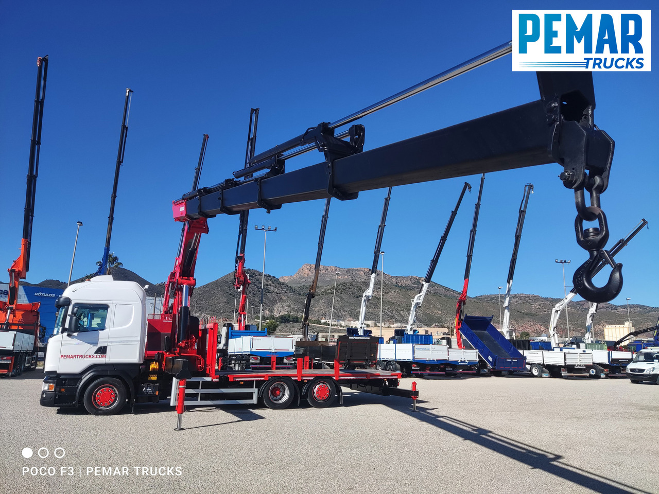 Crane truck SCANIA R 450 6X2 GRUA HMF 5020 K-5 CJA FIJA - BDF - PLATAFORMA EURO 6: picture 10