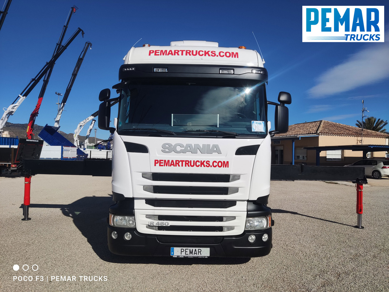 SCANIA R 450 6X2 GRUA HMF 5020 K-5 CJA FIJA - BDF - PLATAFORMA EURO 6 - Crane truck: picture 2 SCANIA R 450 6X2 GRUA HMF 5020 K-5 CJA FIJA - BDF - PLATAFORMA EURO 6 - Crane truck: picture 2