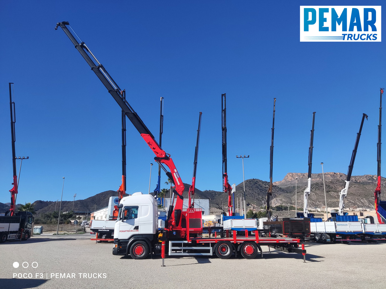 Crane truck SCANIA R 450 6X2 GRUA HMF 5020 K-5 CJA FIJA - BDF - PLATAFORMA EURO 6: picture 6