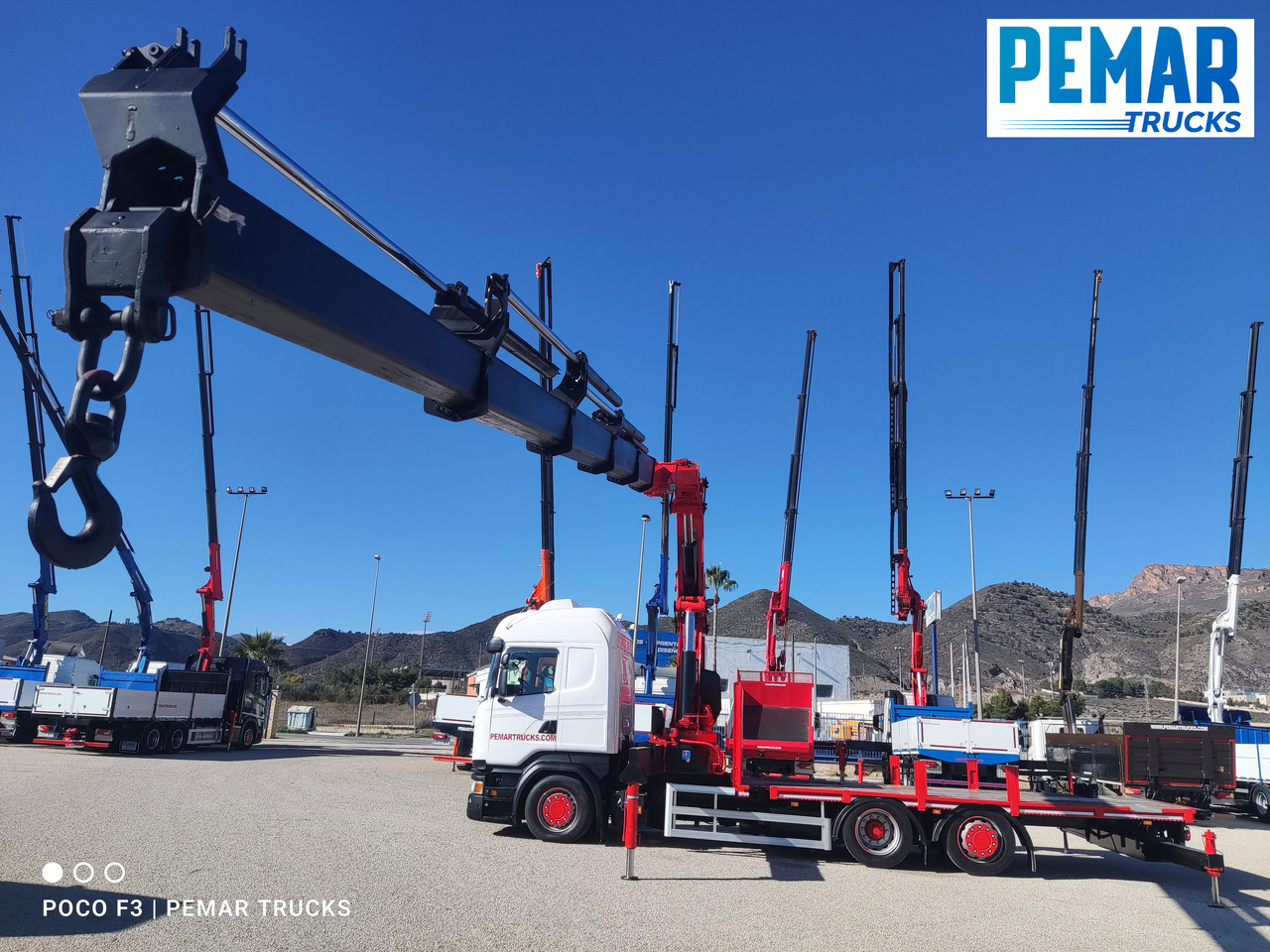 Crane truck SCANIA R 450 6X2 GRUA HMF 5020 K-5 CJA FIJA - BDF - PLATAFORMA EURO 6: picture 11