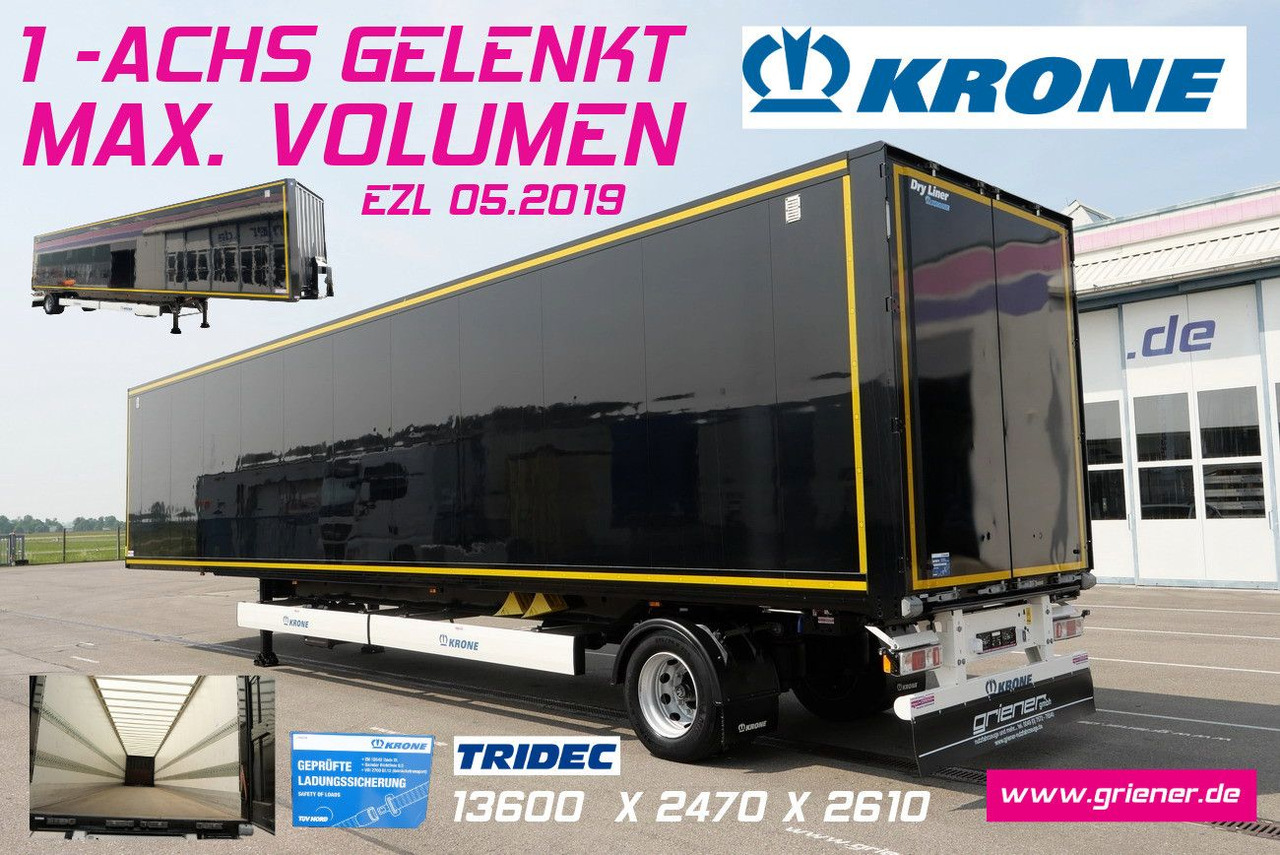 Krone KOFFER CITY KRONE 1-achs SEK 10 /TRIDEC /LENKUNG - Closed box semi-trailer: picture 1 Krone KOFFER CITY KRONE 1-achs SEK 10 /TRIDEC /LENKUNG - Closed box semi-trailer: picture 1