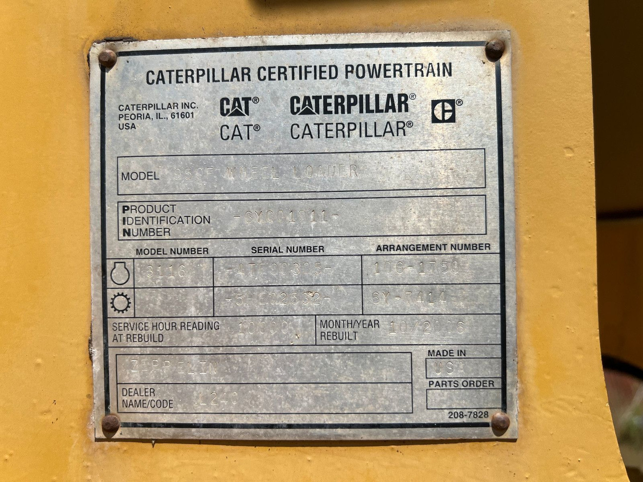 CAT 950 F - Wheel loader: picture 4 CAT 950 F - Wheel loader: picture 4