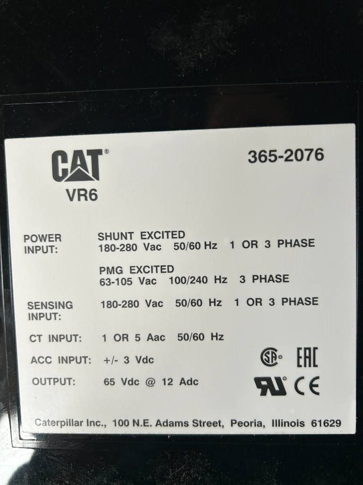 CAT AVR 365-2076 - DPX-25082 - Electrical system for Construction machinery: picture 4 CAT AVR 365-2076 - DPX-25082 - Electrical system for Construction machinery: picture 4