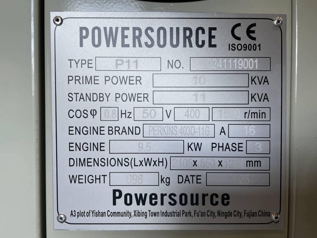 Perkins 403D-11G - 11 kVA Generator - DPX-19799 - Generator set: picture 5 Perkins 403D-11G - 11 kVA Generator - DPX-19799 - Generator set: picture 5