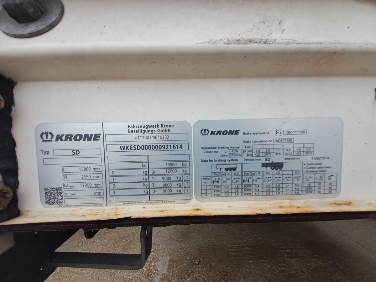 Curtainsider trailer KRONE SD  KURTYNOWA: picture 8