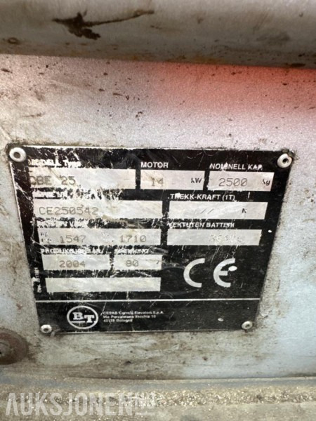 2004 Cargo Cbe 25 truck med lader, sideskyv av gafler - Forklift: picture 5 2004 Cargo Cbe 25 truck med lader, sideskyv av gafler - Forklift: picture 5