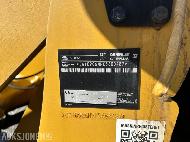 2019 Cat 906M – hjullaster med skuffe - kun 3556km - Wheel loader: picture 5 2019 Cat 906M – hjullaster med skuffe - kun 3556km - Wheel loader: picture 5