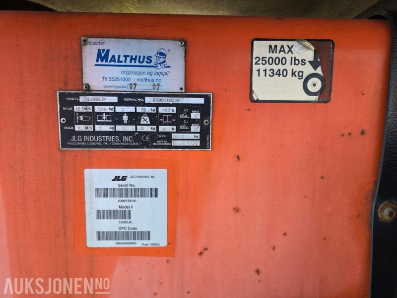 JLG 1200 SJP 6.500 arbeidstimer 45 meter arbeidshøyde! 1 Eiers bomlift, 2007 modell - Aerial platform: picture 4 JLG 1200 SJP 6.500 arbeidstimer 45 meter arbeidshøyde! 1 Eiers bomlift, 2007 modell - Aerial platform: picture 4