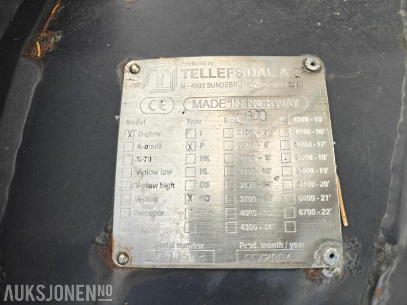 2004 Tellefsdal diagonalplog  / snøplog - P HD - Bredde 3600 mm - Parallelllogram - Truck: picture 5 2004 Tellefsdal diagonalplog  / snøplog - P HD - Bredde 3600 mm - Parallelllogram - Truck: picture 5