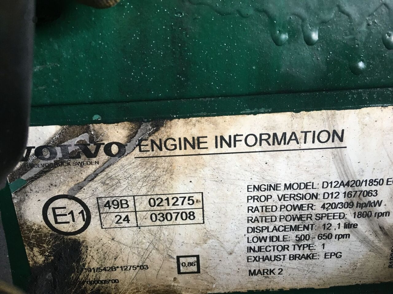 Volvo D12A420/1850 EC96 Volvo FH, FL, A-Series, B - Engine for Bus: picture 1 Volvo D12A420/1850 EC96 Volvo FH, FL, A-Series, B - Engine for Bus: picture 1
