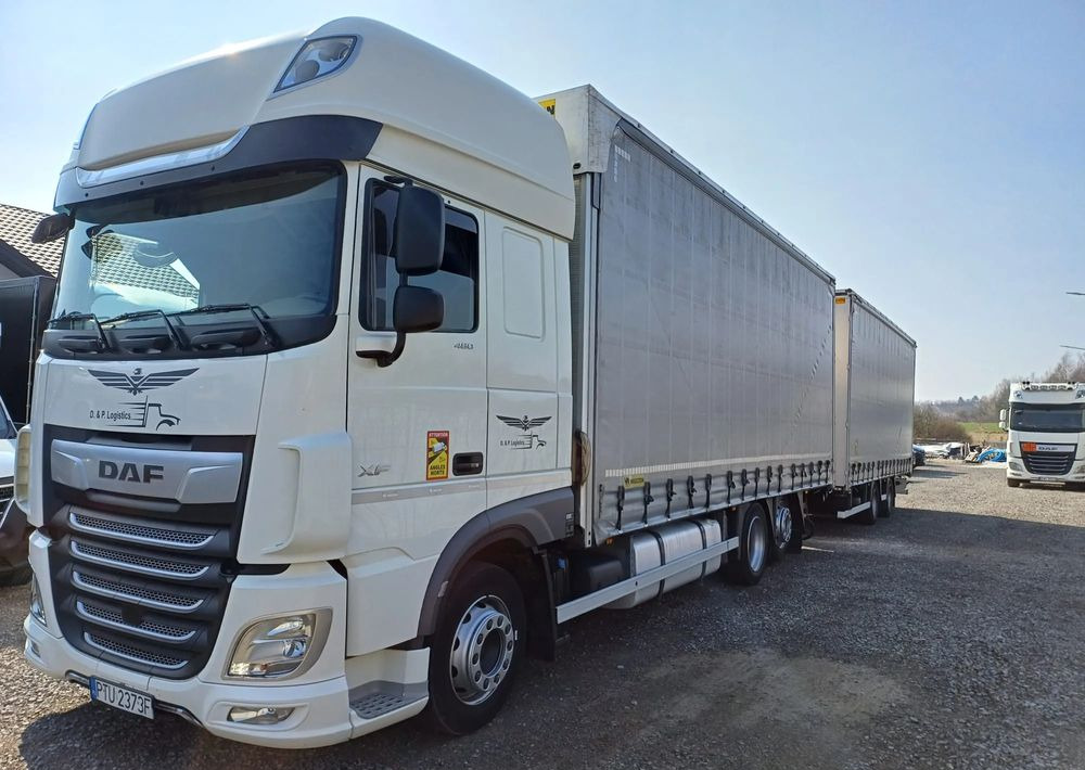 Curtain side truck DAF XF 480 SUPER SPACE CAB / ZESTAW TANDEM PRZEJAZDOWY 120m3: picture 1