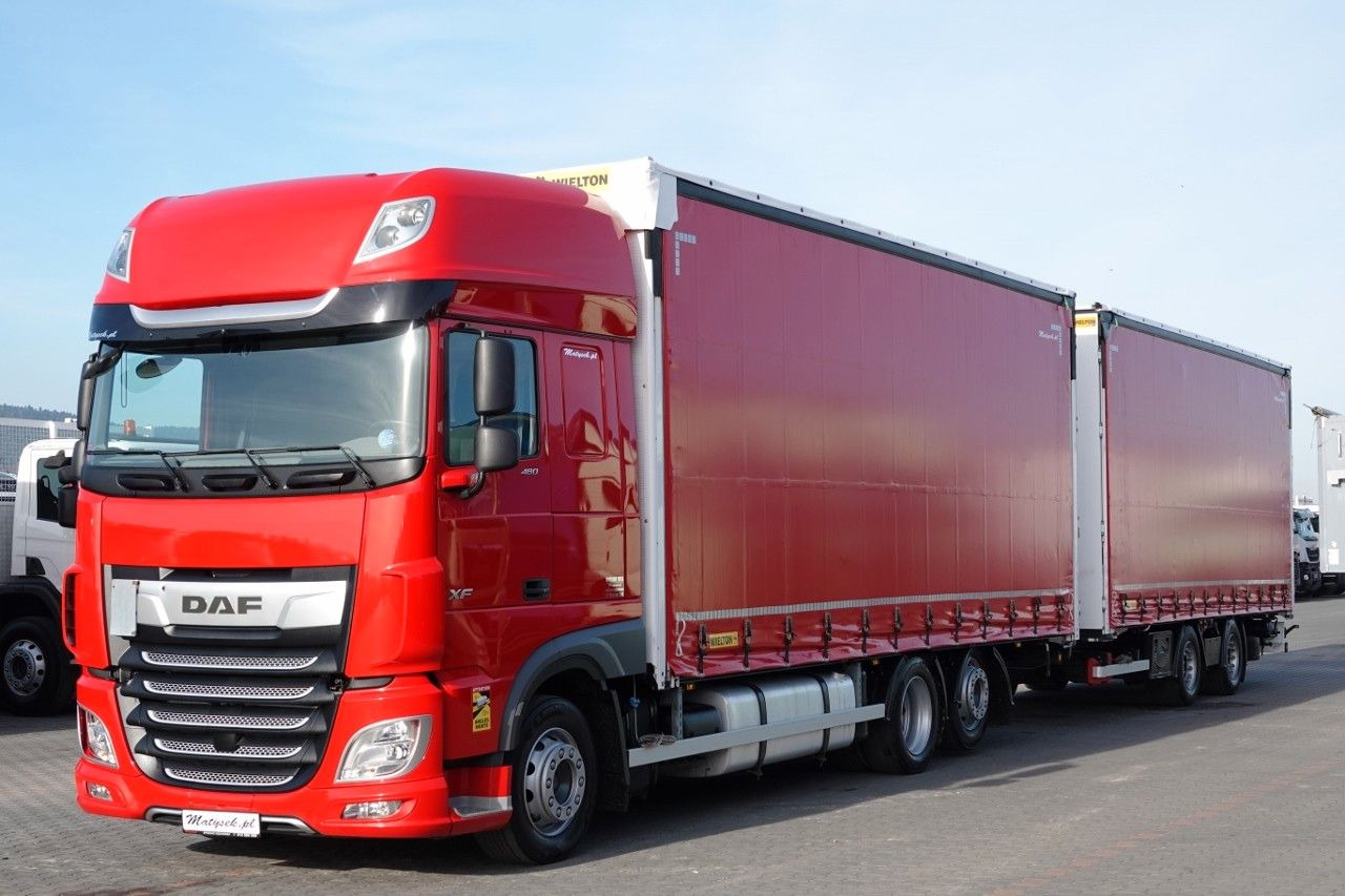 DAF XF 480 / ZESTAW TANDEM / 120 M3 / PRZEJAZDOWY / - Curtain side truck, Curtainsider trailer: picture 2 DAF XF 480 / ZESTAW TANDEM / 120 M3 / PRZEJAZDOWY / - Curtain side truck, Curtainsider trailer: picture 2