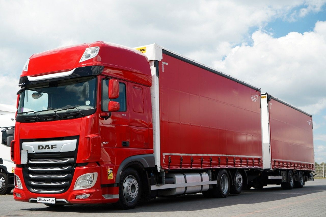 DAF XF 480 / ZESTAW TANDEM 120 M3 / PRZEJAZDOWY / WI - Curtain side truck: picture 1 DAF XF 480 / ZESTAW TANDEM 120 M3 / PRZEJAZDOWY / WI - Curtain side truck: picture 1