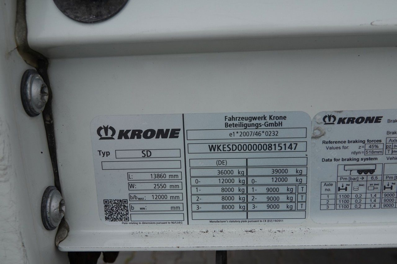 Curtainsider semi-trailer Krone FIRANKA STANDARD  / OŚ PODNOSZONA  / 2018 ROK: picture 19