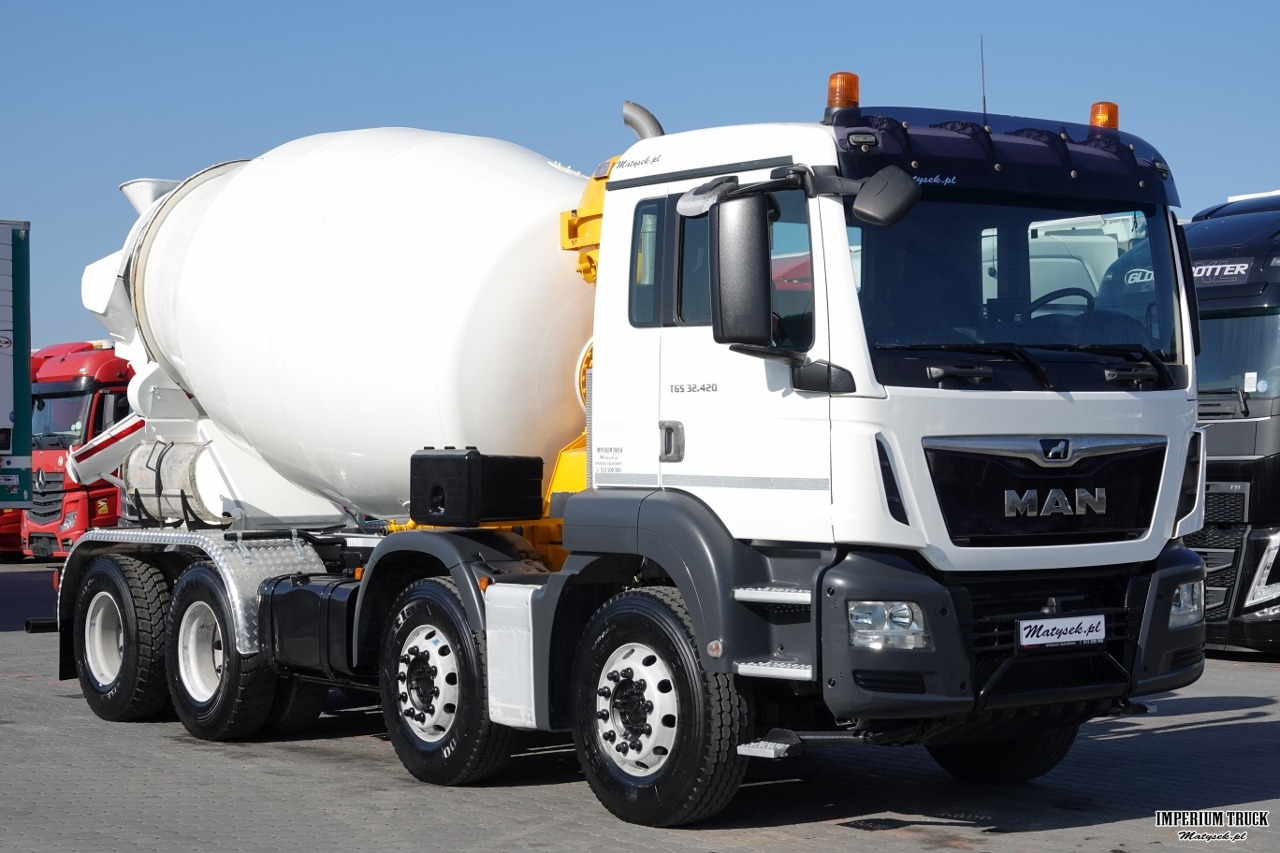MAN TGS 32.420 / 8x4 / BETONOMIESZARKA IMER / 55 TYS. KM / GRUSZKA 9M3 / 2018 ROK - Concrete mixer truck: picture 1 MAN TGS 32.420 / 8x4 / BETONOMIESZARKA IMER / 55 TYS. KM / GRUSZKA 9M3 / 2018 ROK - Concrete mixer truck: picture 1