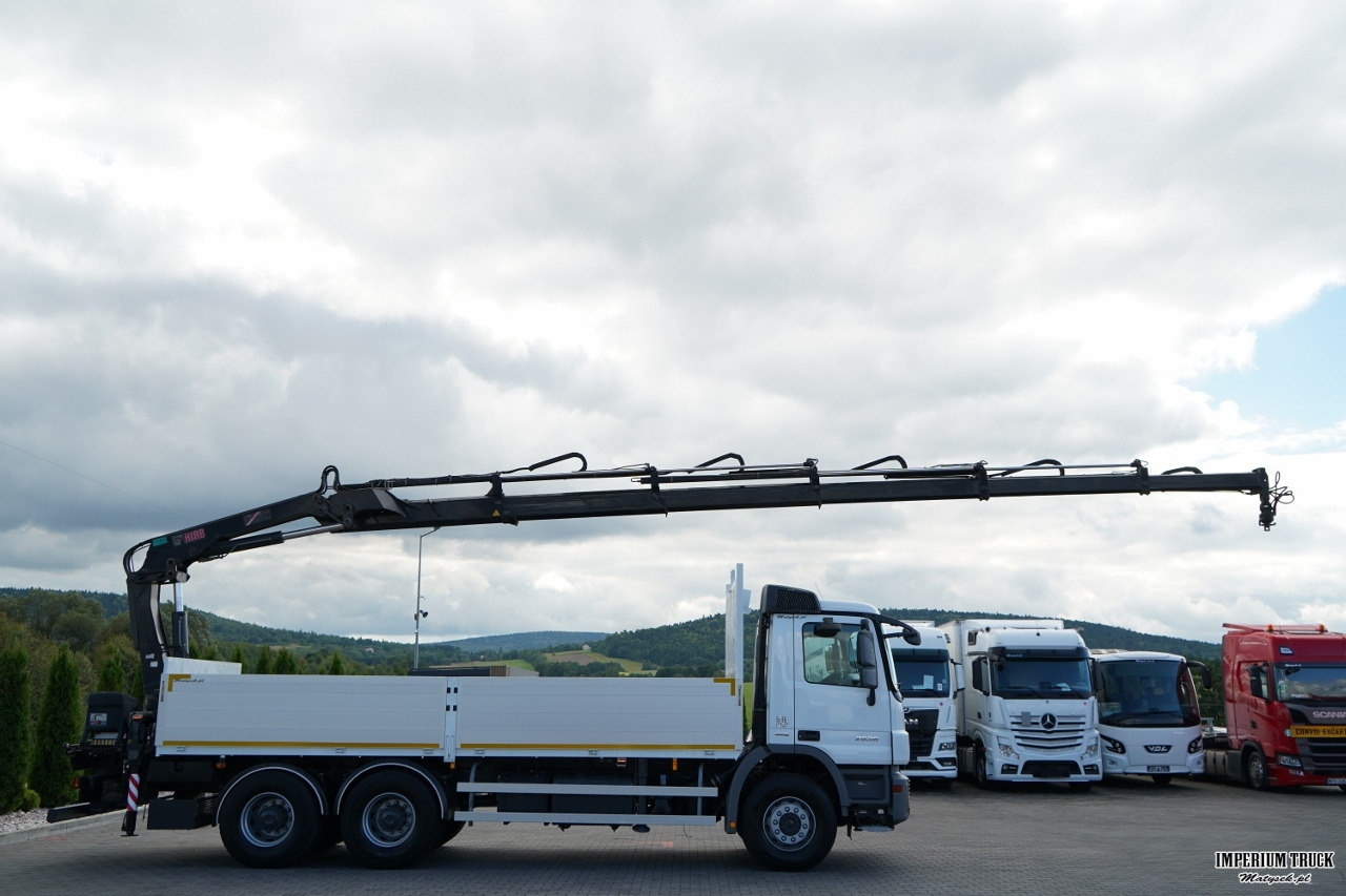 Dropside/ Flatbed truck, Crane truck MERCEDES ACTROS 2636 / 6x4 / SKRZYNIOWY 6,5 M + HDS HIAB 166 E-5 HIDUO / WYSUW 15 M / MOCNA PODŁOGA / STEROWANIE RADIOWE / ROTATOR / SPROWADZONY: picture 6