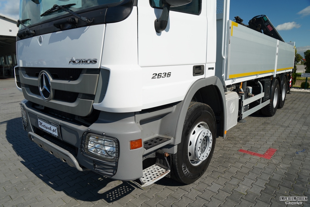 Dropside/ Flatbed truck, Crane truck MERCEDES ACTROS 2636 / 6x4 / SKRZYNIOWY 6,5 M + HDS HIAB 166 E-5 HIDUO / WYSUW 15 M / MOCNA PODŁOGA / STEROWANIE RADIOWE / ROTATOR / SPROWADZONY: picture 15