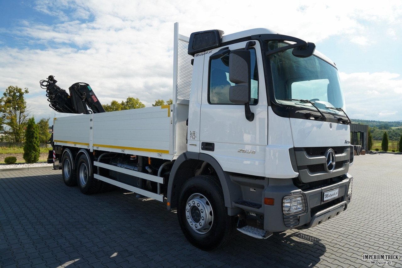 Dropside/ Flatbed truck, Crane truck MERCEDES ACTROS 2636 / 6x4 / SKRZYNIOWY 6,5 M + HDS HIAB 166 E-5 HIDUO / WYSUW 15 M / MOCNA PODŁOGA / STEROWANIE RADIOWE / ROTATOR / SPROWADZONY: picture 11