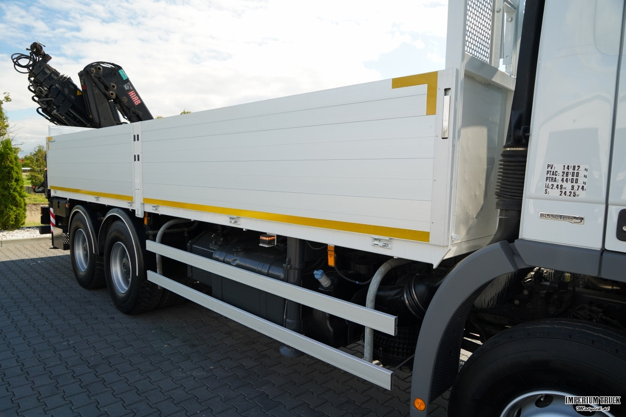 Dropside/ Flatbed truck, Crane truck MERCEDES ACTROS 2636 / 6x4 / SKRZYNIOWY 6,5 M + HDS HIAB 166 E-5 HIDUO / WYSUW 15 M / MOCNA PODŁOGA / STEROWANIE RADIOWE / ROTATOR / SPROWADZONY: picture 20
