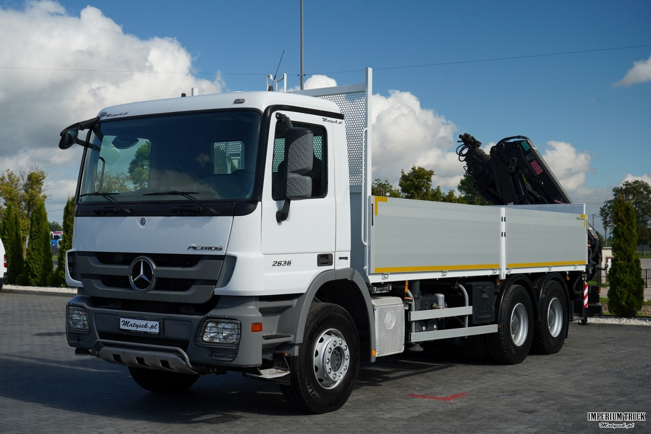 Dropside/ Flatbed truck, Crane truck MERCEDES ACTROS 2636 / 6x4 / SKRZYNIOWY 6,5 M + HDS HIAB 166 E-5 HIDUO / WYSUW 15 M / MOCNA PODŁOGA / STEROWANIE RADIOWE / ROTATOR / SPROWADZONY: picture 7