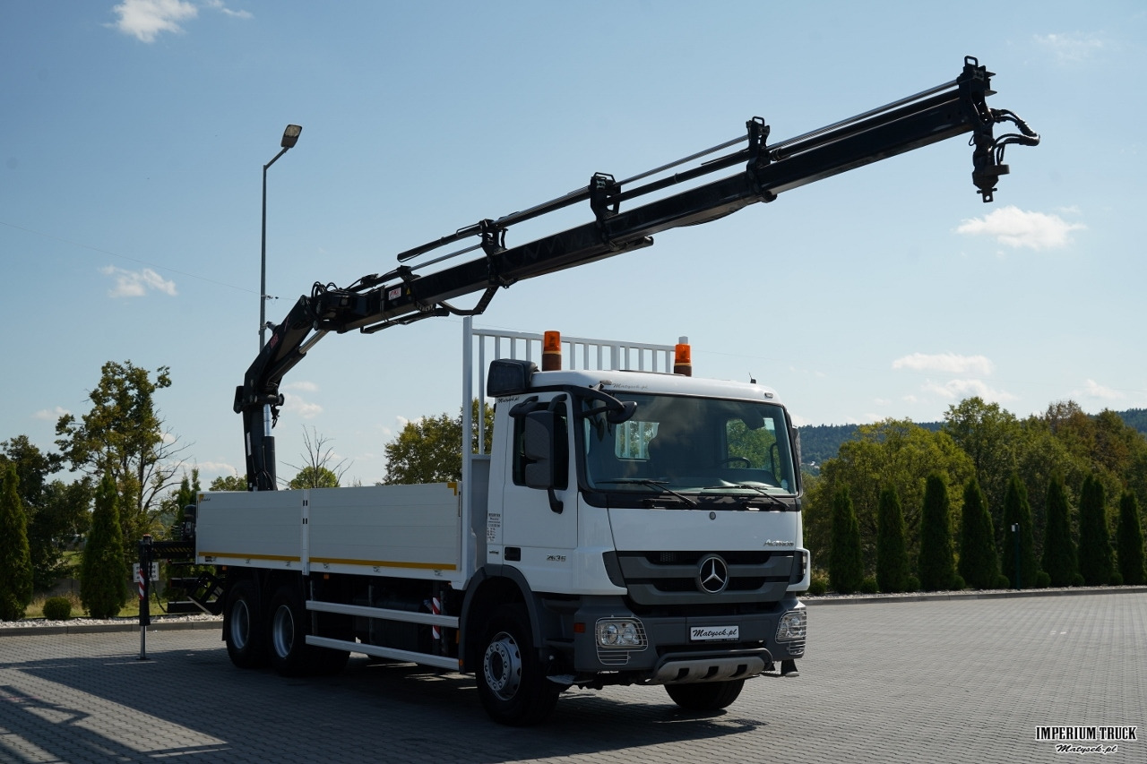 Dropside/ Flatbed truck, Crane truck MERCEDES ACTROS 2636 / 6x4 / SKRZYNIOWY 7 M + HDS HIAB 211- WYSÓW 12,6 M / MOCNA PODŁOGA / STEROWANIE RADIOWE / ROTATOR / SPROWADZONY: picture 10
