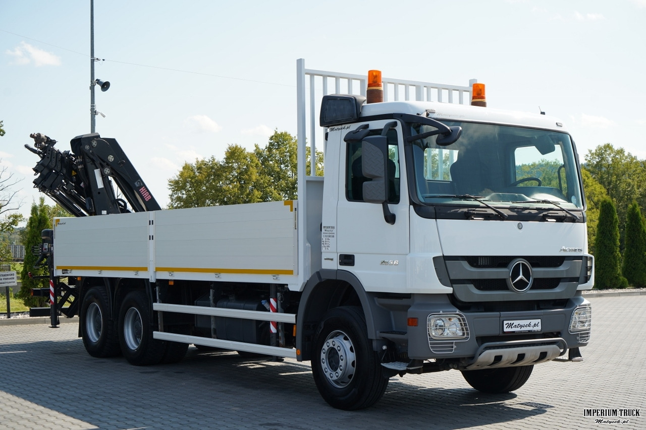 Dropside/ Flatbed truck, Crane truck MERCEDES ACTROS 2636 / 6x4 / SKRZYNIOWY 7 M + HDS HIAB 211- WYSÓW 12,6 M / MOCNA PODŁOGA / STEROWANIE RADIOWE / ROTATOR / SPROWADZONY: picture 16