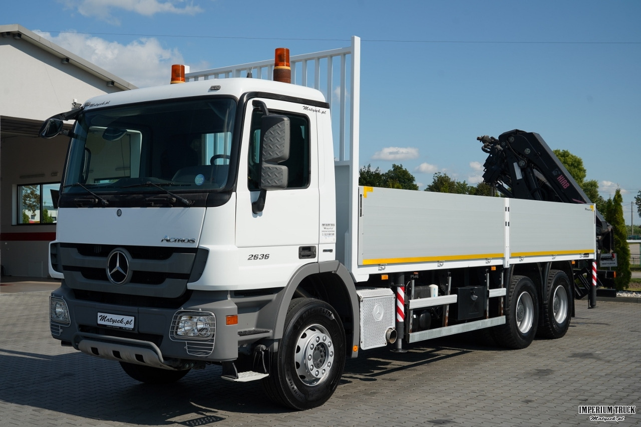 Dropside/ Flatbed truck, Crane truck MERCEDES ACTROS 2636 / 6x4 / SKRZYNIOWY 7 M + HDS HIAB 211- WYSÓW 12,6 M / MOCNA PODŁOGA / STEROWANIE RADIOWE / ROTATOR / SPROWADZONY: picture 11