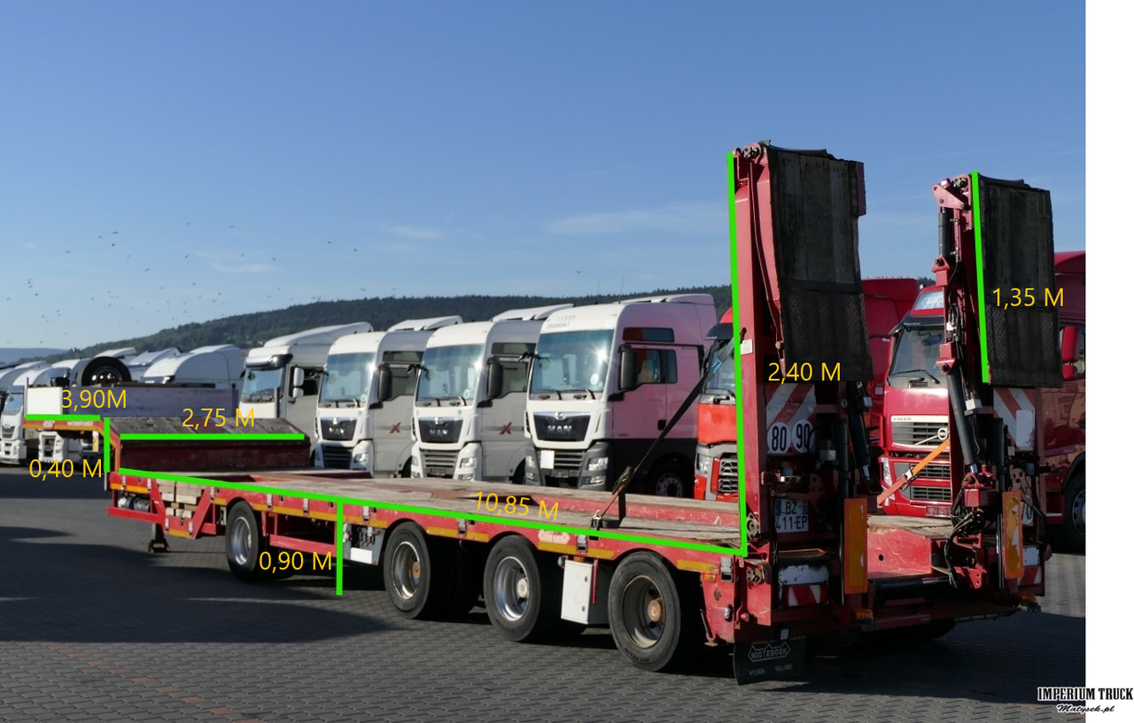 NOTEBOOM NISKOPODWOZIE LAWETA / 4 OSIOWA / DMC: 73500 KG / NAJAZDY HYDRAULICZNE / OŚ PODNOSZONA / - Low loader semi-trailer: picture 2 NOTEBOOM NISKOPODWOZIE LAWETA / 4 OSIOWA / DMC: 73500 KG / NAJAZDY HYDRAULICZNE / OŚ PODNOSZONA / - Low loader semi-trailer: picture 2