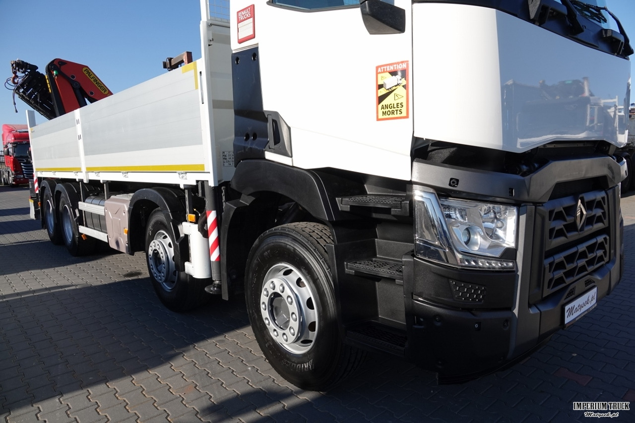 Dropside/ Flatbed truck, Crane truck RENAULT C 430 / 8x4 / SKRZYNIOWY 7 M + HDS PALFINGER 33002 -wysów: 14,5 M / UDŹWIG 9800 KG / STEROWANIE RADIOWE / ROTATOR / EURO 6: picture 10