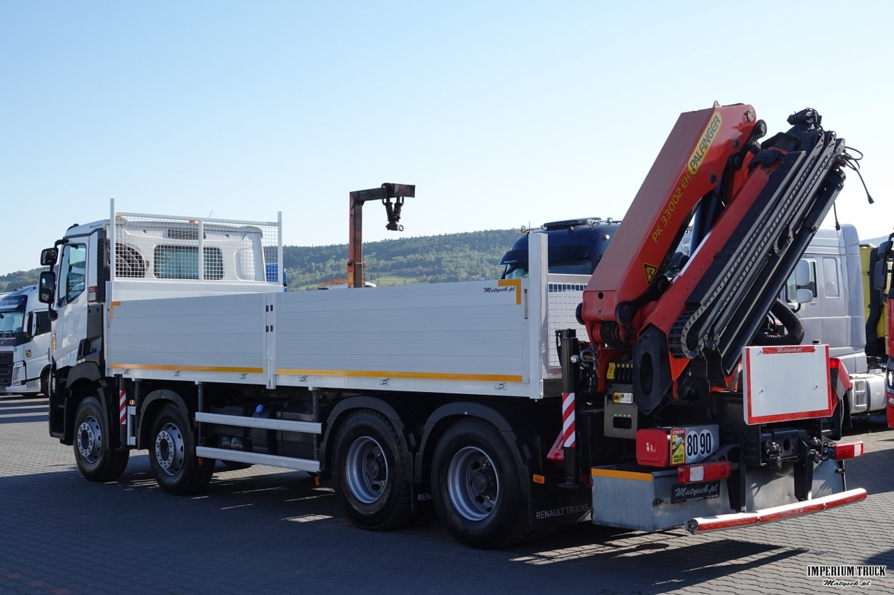 Dropside/ Flatbed truck, Crane truck RENAULT C 430 / 8x4 / SKRZYNIOWY 7 M + HDS PALFINGER 33002 -wysów: 14,5 M / UDŹWIG 9800 KG / STEROWANIE RADIOWE / ROTATOR / EURO 6: picture 7