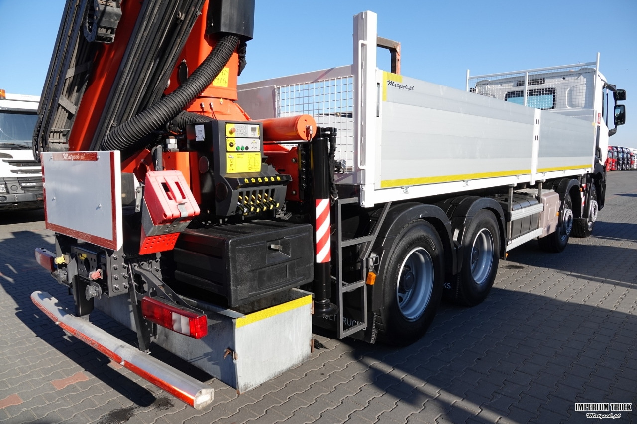 Dropside/ Flatbed truck, Crane truck RENAULT C 430 / 8x4 / SKRZYNIOWY 7 M + HDS PALFINGER 33002 -wysów: 14,5 M / UDŹWIG 9800 KG / STEROWANIE RADIOWE / ROTATOR / EURO 6: picture 14