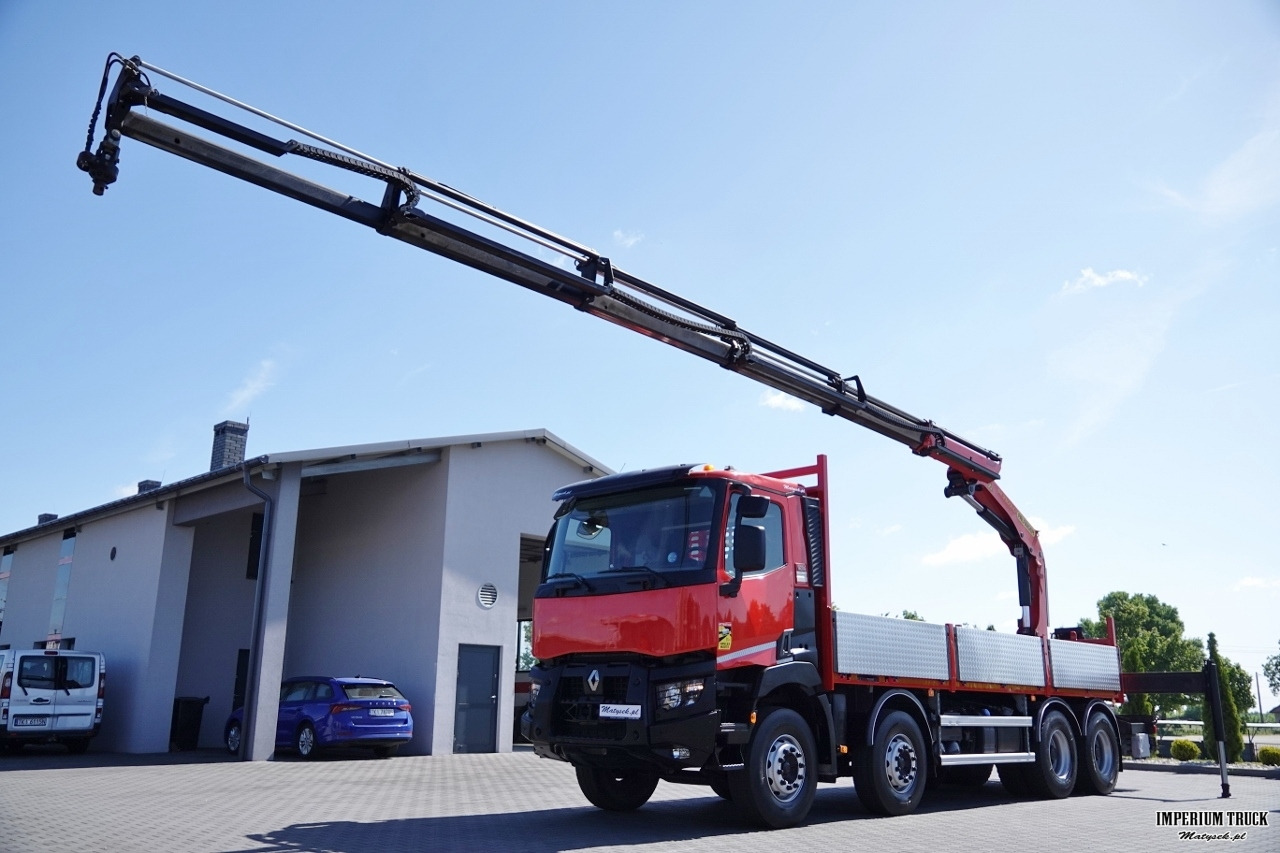 RENAULT C 430 / 8x4 / SKRZYNIOWY 7 M + HDS PALFINGER PK 2300-EH / WYSÓW 15 M / PILOT / ROTATOR / SPROWADZONY - Dropside/ Flatbed truck, Crane truck: picture 1 RENAULT C 430 / 8x4 / SKRZYNIOWY 7 M + HDS PALFINGER PK 2300-EH / WYSÓW 15 M / PILOT / ROTATOR / SPROWADZONY - Dropside/ Flatbed truck, Crane truck: picture 1