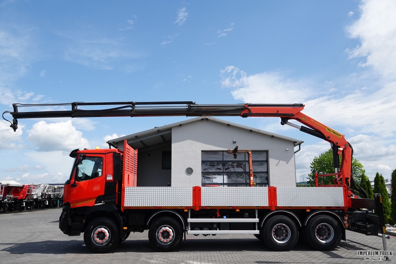 RENAULT C 430 / 8x4 / SKRZYNIOWY 7 M + HDS PALFINGER PK 24001-K C / WYSÓW 12,5M / STEROWANIE RADIOWE / WIDŁY / ROTATOR / SPROWADZONY - Dropside/ Flatbed truck, Crane truck: picture 3 RENAULT C 430 / 8x4 / SKRZYNIOWY 7 M + HDS PALFINGER PK 24001-K C / WYSÓW 12,5M / STEROWANIE RADIOWE / WIDŁY / ROTATOR / SPROWADZONY - Dropside/ Flatbed truck, Crane truck: picture 3