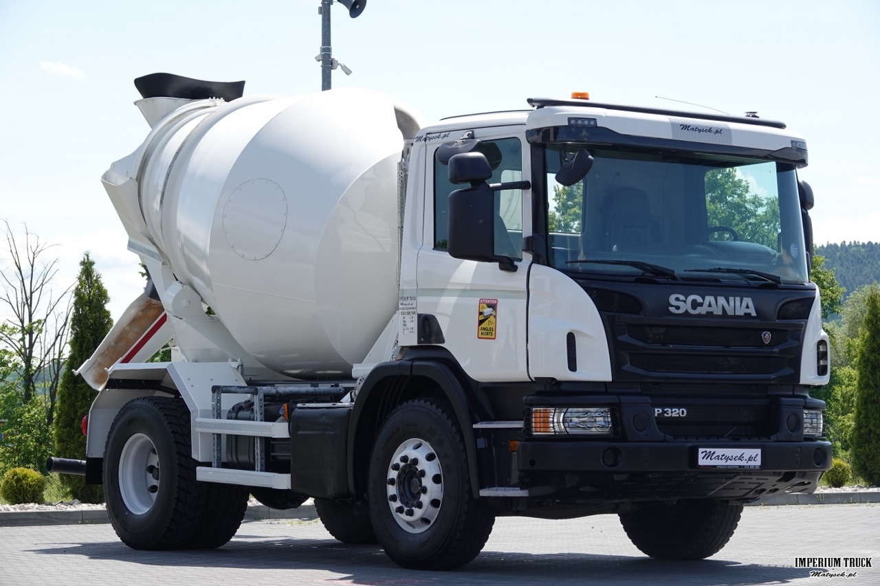 SCANIA / P 320 / BETONOMIESZARKA / GRUSZKA /5 m3 / ALUFELGI / EURO 6 - Concrete mixer truck: picture 1 SCANIA / P 320 / BETONOMIESZARKA / GRUSZKA /5 m3 / ALUFELGI / EURO 6 - Concrete mixer truck: picture 1