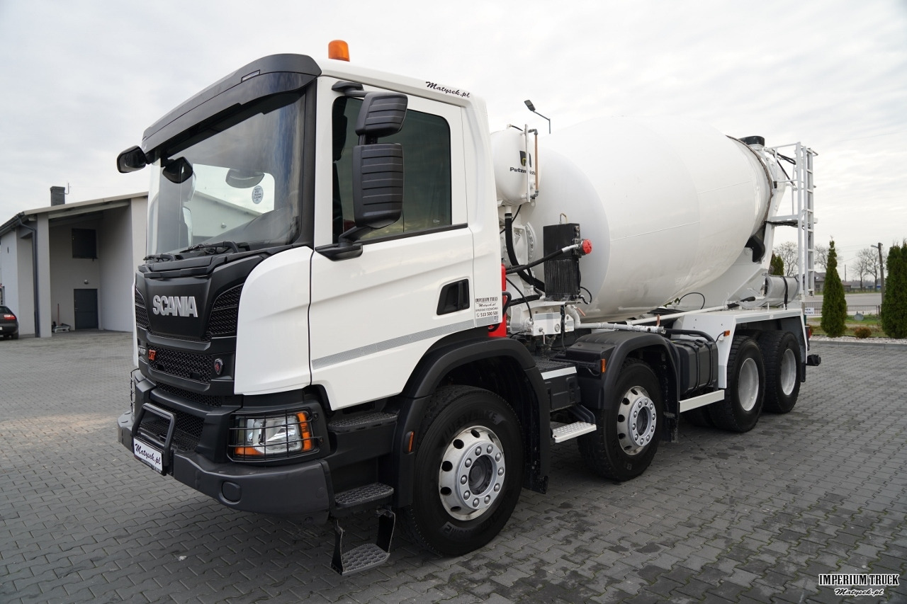 SCANIA P 410 / 8x4 / BETONOMIESZARKA / GRUSZKA / PUTZMEISTER / 9m3 / AUTOMAT / SKÓRY - Concrete mixer truck: picture 2 SCANIA P 410 / 8x4 / BETONOMIESZARKA / GRUSZKA / PUTZMEISTER / 9m3 / AUTOMAT / SKÓRY - Concrete mixer truck: picture 2