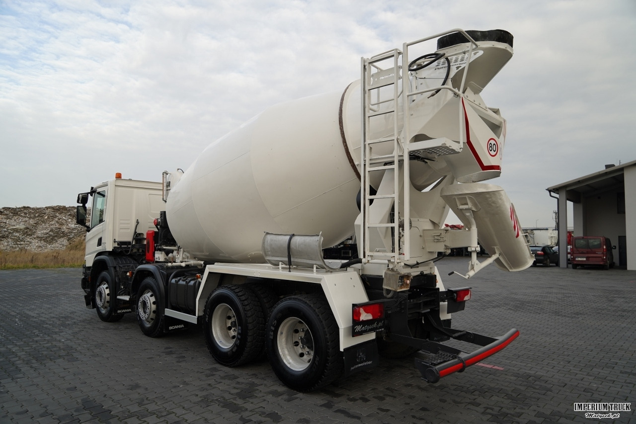 SCANIA P 410 / 8x4 / BETONOMIESZARKA / GRUSZKA / PUTZMEISTER / 9m3 / AUTOMAT / SKÓRY - Concrete mixer truck: picture 4 SCANIA P 410 / 8x4 / BETONOMIESZARKA / GRUSZKA / PUTZMEISTER / 9m3 / AUTOMAT / SKÓRY - Concrete mixer truck: picture 4
