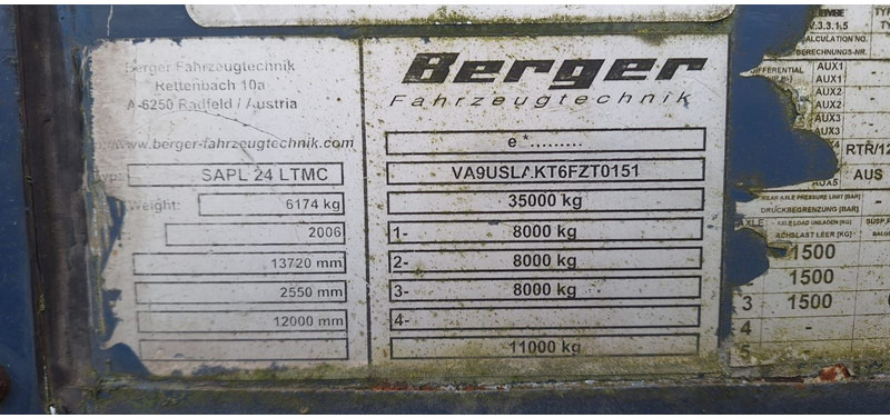 Berger 24LMC Plane Spriegel - Curtainsider semi-trailer: picture 4 Berger 24LMC Plane Spriegel - Curtainsider semi-trailer: picture 4