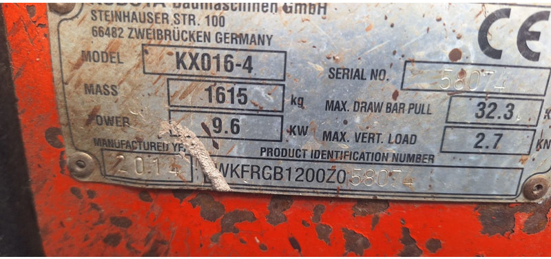 Kubota KXo 16-4 Minibagger 1-hand Deutsche Maschine - Mini excavator: picture 5 Kubota KXo 16-4 Minibagger 1-hand Deutsche Maschine - Mini excavator: picture 5