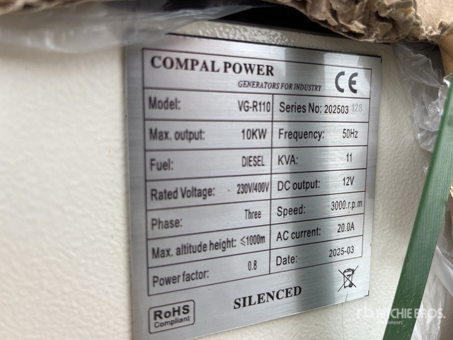 2025 Compal VG-R110 Mobile (Unused) Generator Set - Generator set: picture 2 2025 Compal VG-R110 Mobile (Unused) Generator Set - Generator set: picture 2