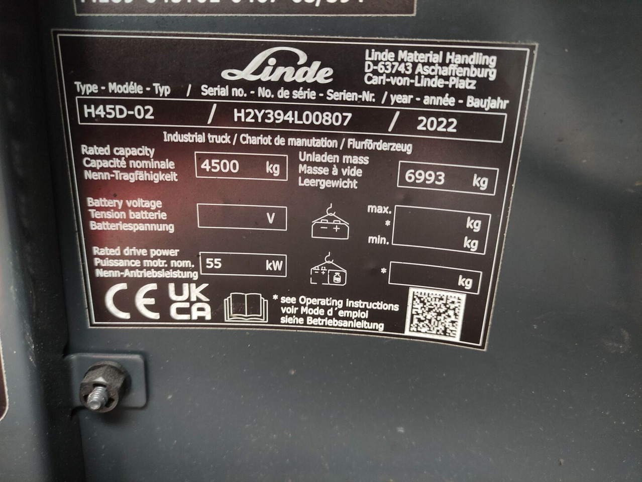 Diesel forklift Linde H45D-02-394 EVO: picture 6